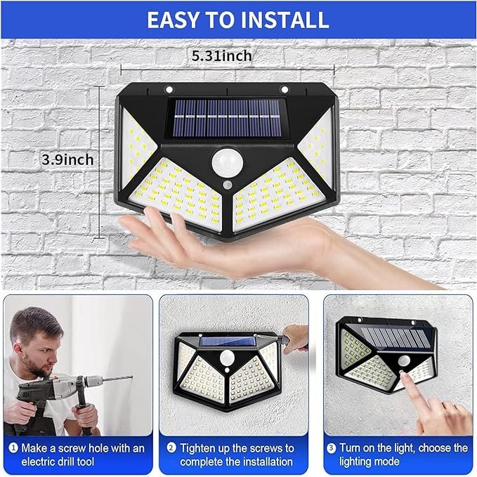 Waterproof Outdoor Solar Light, Motion Sensor Smart LED Solar Lights for Outdoor/Garden Wall. - Image 2