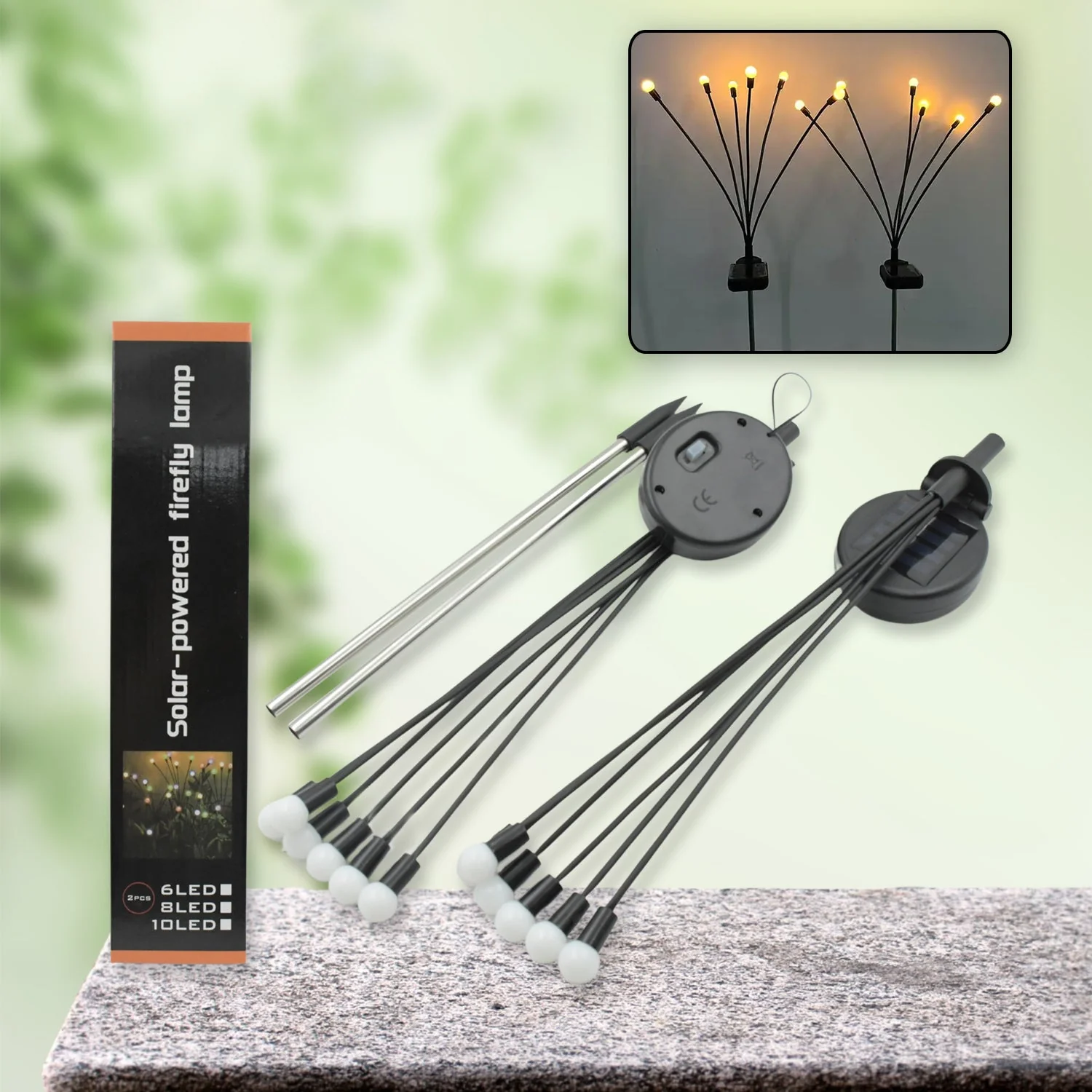 Solar Firefly Lights, Solar Outdoor Waterproof,8 Led in one -2 pack . - Image 2